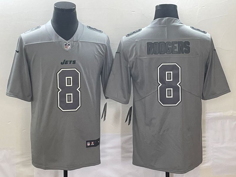 Men New York Jets #8 Rodgers Grey 2023 Nike Vapor Limited NFL Jersey